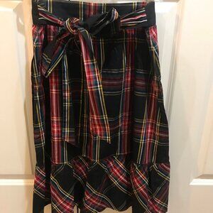 J Crew Factory Store Big Bow Midi Tartan Skirt Sz 8 NWT